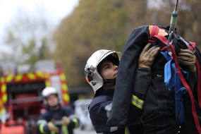 Des pompiers en exercice